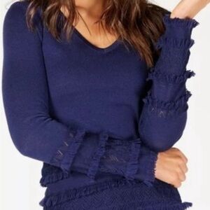 Trina Turk Deep Blue Knit Top